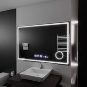 Prostokątne lustro LED, 120x80 cm, Souverain MotionGlow Marcello, system usuwania zamglenia, zegar i termometr, lupa kosmetyczna, przyciemniane lustra Marcello Domyślny tytuł Alessandro Design