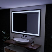 Prostokątne lustro LED, 100x65 cm, Verite Majeste Noir Motion Glow Marcello, system odmgławiania, zegar i termometr, przyciemniane lustra Marcello Domyślny tytuł Alessandro Design