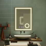 Lustro dotykowe LED NIVERA System odmgławiania, zegar i temperatura 60x80 cm Lustra kosmetyczne Lustra Korman S Domyślny tytuł Alessandro Design