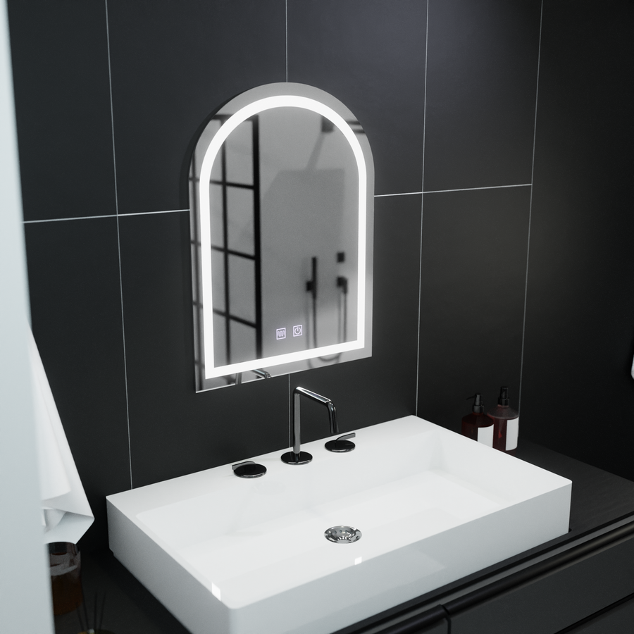 Łukowe lustro LED 60x80cm, Arco Touch, system odmgławiania, ściemniane lustra Korman E Domyślny tytuł Alessandro Design