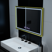 Prostokątne lustro LED, 120x80cm, Verite Royale Gold MotionGlow Marcello, system odmgławiania, zegar i termometr, przyciemniane lustra Marcello Domyślny tytuł Alessandro Design