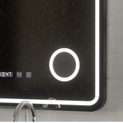 Ulrich LED Touch Lusterko System odmgławiania, zegar i temperatura 75x90 cm Czarna ramka Szczotkowane lusterka kosmetyczne Korman S Domyślny tytuł Alessandro Design