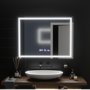 Prostokątne lustro LED, 100x75 cm, Verite MotionGlow Marcello, system usuwania zamglenia, zegar i termometr, przyciemniane lustra Marcello Tytuł domyślny Alessandro Design