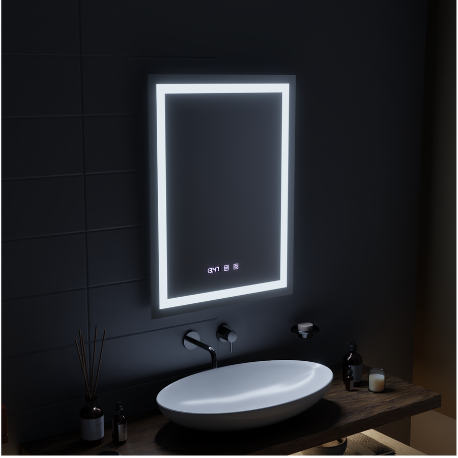 MODENA LED Touch System odmgławiania lusterek, zegar i temperatura 60x80 cm Lustra Korman S Domyślny tytuł Alessandro Design