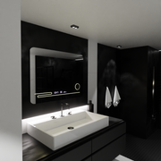Prostokątne lustro LED, 80x60cm, Harmonie MotionGlow Marcello, system usuwania zamglenia, termometr i zegar, lupa kosmetyczna, przyciemniane lustra Marcello Domyślny tytuł Alessandro Design