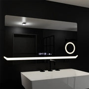 Prostokątne lustro LED, 80x60 cm, definicja MotionGlow Marcello, system usuwania zamglenia, zegar i termometr, lupa kosmetyczna, przyciemniane lustra Marcello Domyślny tytuł Alessandro Design