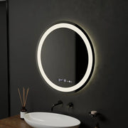 Okrągłe lustro LED, 60 cm, Celeste MotionGlow Marcello, system odmgławiania, zegar i termometr, możliwość przyciemniania, ciepłe, neutralne, zimne światło 3000 K/4000 K/6000 K Marcello Mirrors Domyślny tytuł Alessandro Design