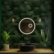 Okrągłe lustro LED, 11 W, 60 cm, czujnik Micah Marcello MotionGlow, system odmgławiania, zegar i termometr, lupa kosmetyczna, przyciemniane lustra Marcello Domyślny tytuł Alessandro Design