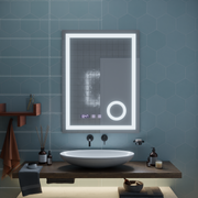 Lustro dotykowe LED NIVERA System odmgławiania, zegar i temperatura 60x80 cm Lustra kosmetyczne Lustra Korman S Domyślny tytuł Alessandro Design