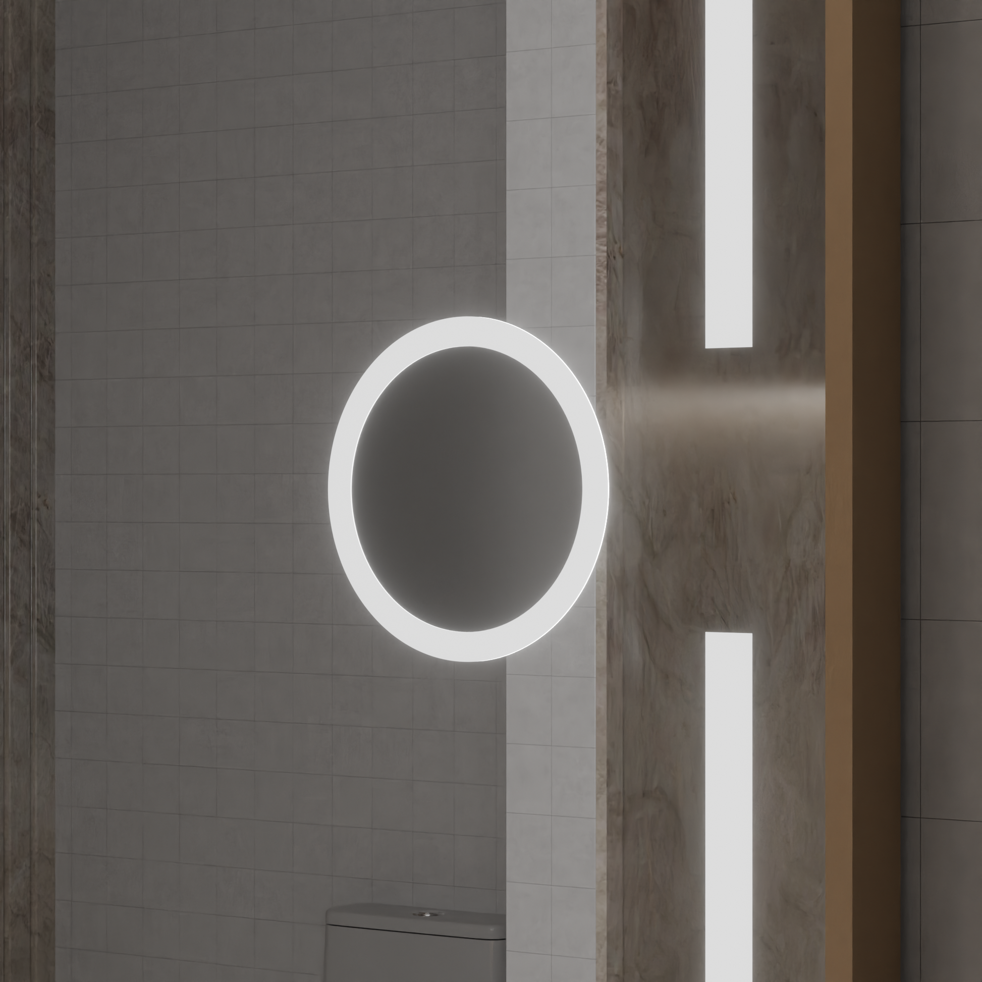 Lustro LED MotionGlow Sofia czujnik z funkcją odmgławiania Termometr Zegar 110x65 cm Światło ciepłe/zimne/neutralne Możliwość przyciemniania, Ramka w kolorze różowego złota, Kolekcja Marcello Funghi Lustra Marcello Domyślny tytuł Alessandro Design