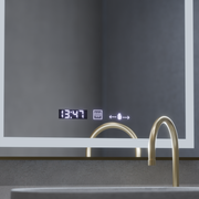Prostokątne lustro LED, 60x80 cm, Verite Royale Gold MotionGlow Marcello, system odmgławiania, zegar i termometr, przyciemniane lustra Marcello Domyślny tytuł Alessandro Design