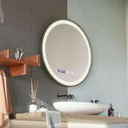 Lustro dotykowe LED NOVARA System odmgławiania, zegar i temperatura 90 cm Czarna rama Lustra szczotkowane Korman S Domyślny tytuł Alessandro Design