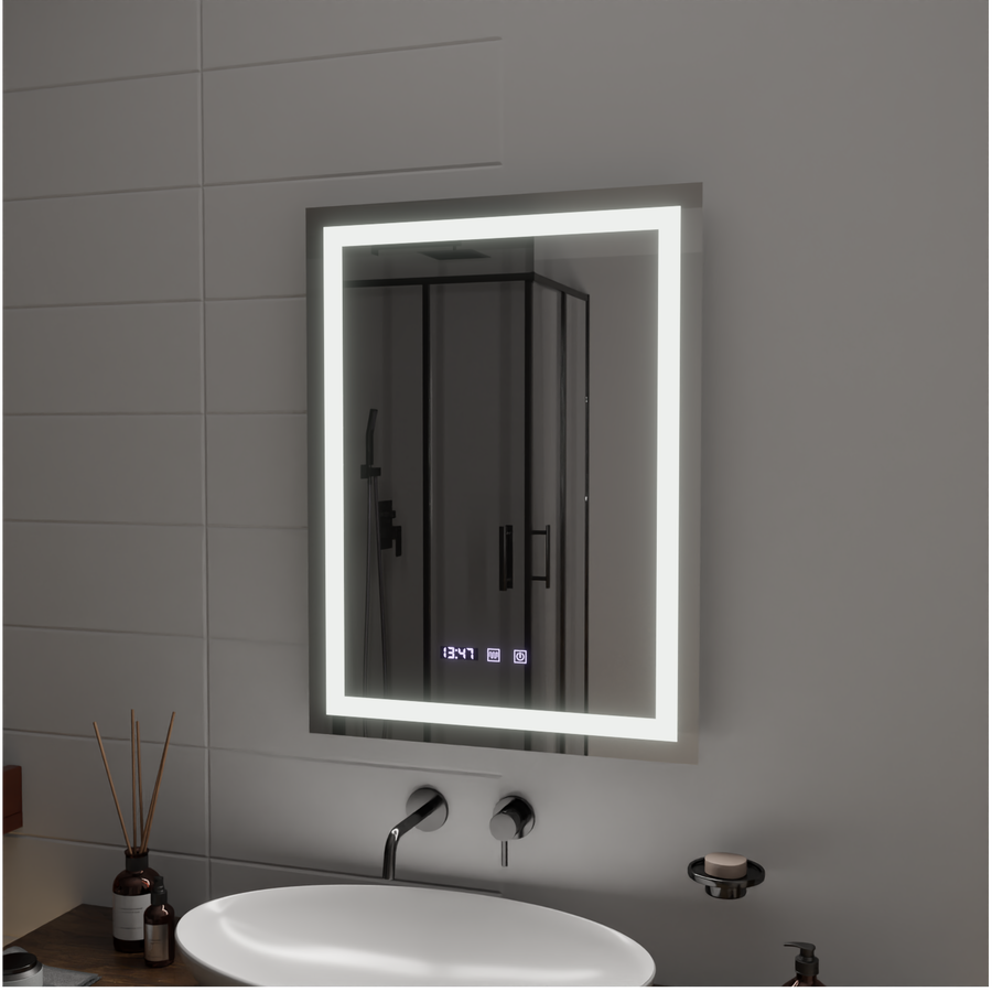 MODENA LED Touch System odmgławiania lusterek, zegar i temperatura 60x80 cm Lustra Korman S Domyślny tytuł Alessandro Design