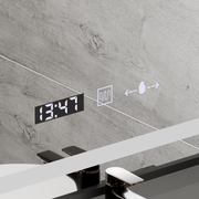Prostokątne lustro LED, 50x70cm, Verite Majeste Noir Motion Glow Marcello, system odmgławiania, zegar i termometr, przyciemniane lustra Marcello Domyślny tytuł Alessandro Design