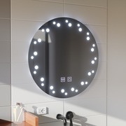 Lustro LED w kolorze kości słoniowej, system odmgławiania, średnica 60 cm, zimne światło 6000 K Korman Mirrors E Domyślny tytuł Alessandro Design