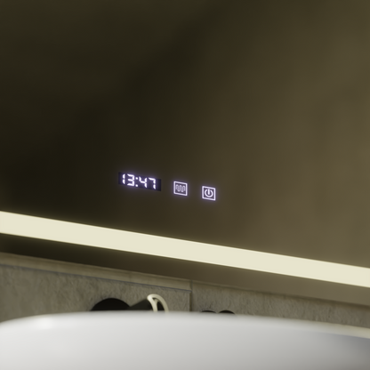 LED Touch MODENA System odmgławiania lusterek, zegar i temperatura 80x60 cm Lustra Korman S Domyślny tytuł Alessandro Design