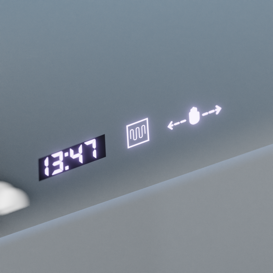 Prostokątne lustro LED, 120x80cm, Verite Royale Gold MotionGlow Marcello, system odmgławiania, zegar i termometr, przyciemniane lustra Marcello Domyślny tytuł Alessandro Design