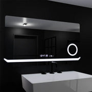 Prostokątne lustro LED, 80x60 cm, definicja MotionGlow Marcello, system usuwania zamglenia, zegar i termometr, lupa kosmetyczna, przyciemniane lustra Marcello Domyślny tytuł Alessandro Design