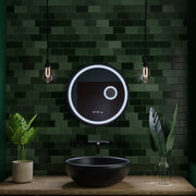 Okrągłe lustro LED, 11 W, 60 cm, czujnik Micah Marcello MotionGlow, system odmgławiania, zegar i termometr, lupa kosmetyczna, przyciemniane lustra Marcello Domyślny tytuł Alessandro Design