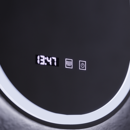 Lustro dotykowe LED ONIRA System przeciwmgielny, zegar i temperatura Lustra 50x80 cm Korman S Domyślny tytuł Alessandro Design