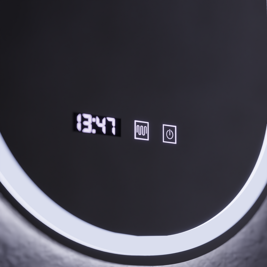 Lustro dotykowe LED ONIRA System przeciwmgielny, zegar i temperatura Lustra 50x80 cm Korman S Domyślny tytuł Alessandro Design