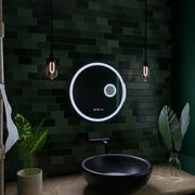 Okrągłe lustro LED, 11 W, 60 cm, czujnik Micah Marcello MotionGlow, system odmgławiania, zegar i termometr, lupa kosmetyczna, przyciemniane lustra Marcello Domyślny tytuł Alessandro Design