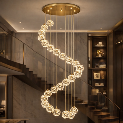 Żyrandol kryształowy LED KILKENNY Culmino, 144W, światło neutralne, średnica 60cm, złote nowoczesne żyrandole Domyślny tytuł Alessandro Design