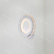 Kinkiet LED Borandis 16W, biały z chromem, akrylem i kryształem, światło zimne/ciepłe/neutralne Kinkiety wewnętrzne Tytuł domyślny Alessandro Design