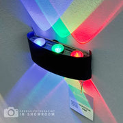 Kinkiet LED Fantas RGB do użytku wewnętrznego/zewnętrznego, 6 źródeł x 1 W, IP65, czarny, 3000 K
