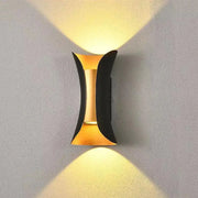 Kinkiet zewnętrzny LED Pauline 2, 10W, 20x10, 3000K, metal, czarno-złoty Kinkiety zewnętrzne Nazwa domyślna Alessandro Design