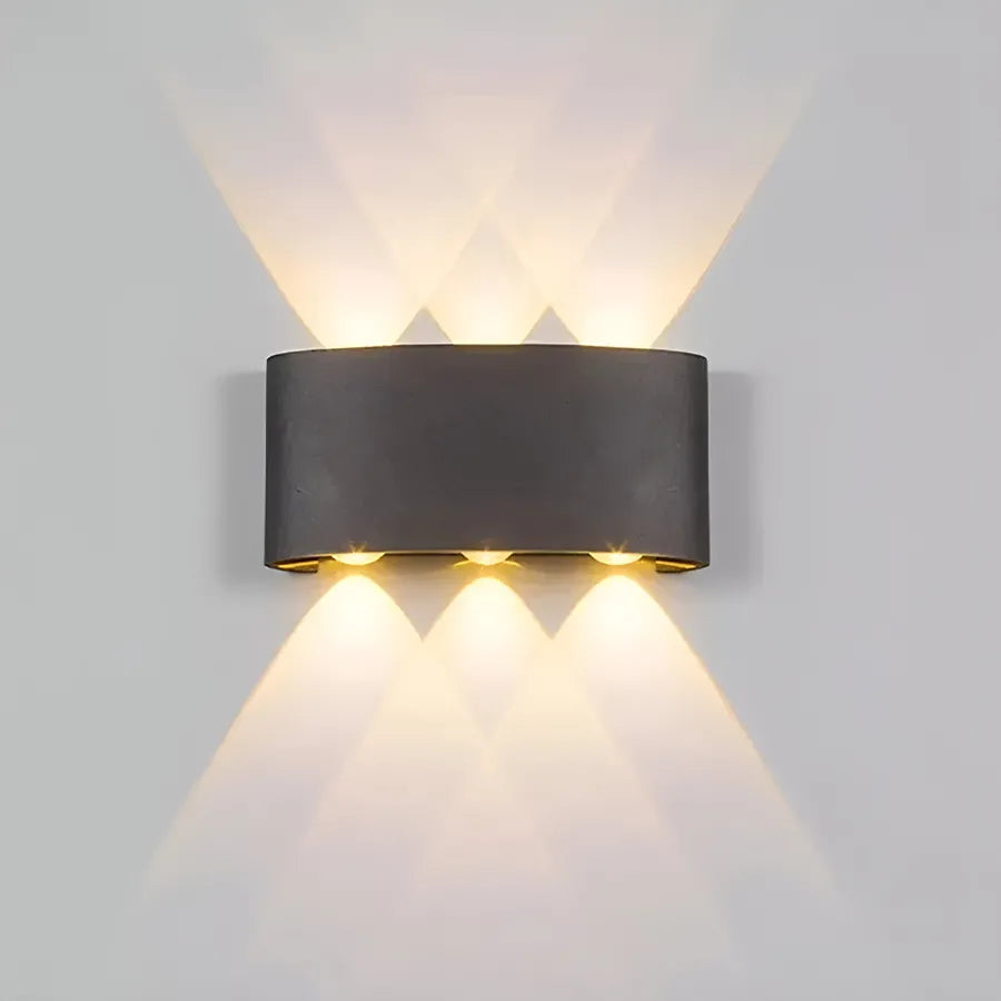 Kinkiet LED Fantas do użytku zewnętrznego i wewnętrznego, 6 źródeł x 1 W, IP65, metaliczny, czarny, 3000 K Kinkiety zewnętrzne Domyślny tytuł Alessandro Design
