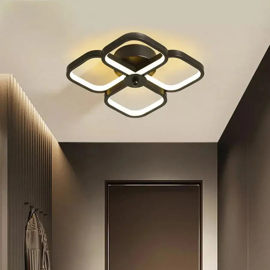 Żyrandol LED VERTEX Tesser 34W, 4 kwadraty, światło zimne/ciepłe/neutralne, czarne żyrandole LED Domyślny tytuł Alessandro Design