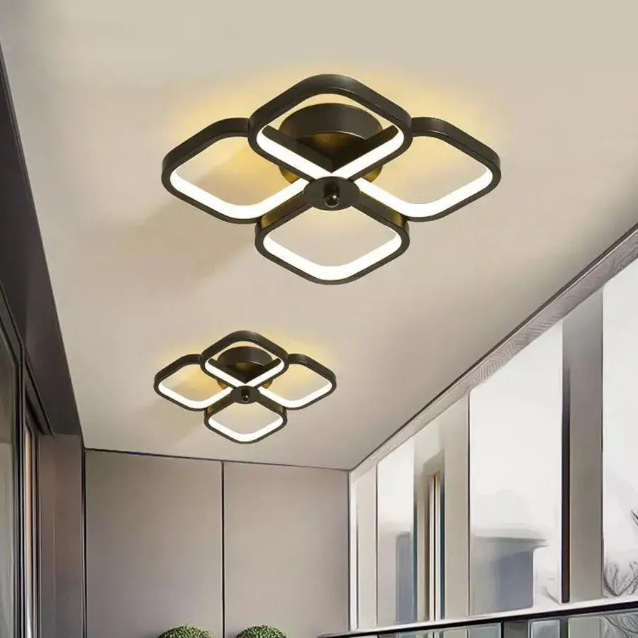 Żyrandol LED VERTEX Tesser 34W, 4 kwadraty, światło zimne/ciepłe/neutralne, czarne żyrandole LED Domyślny tytuł Alessandro Design
