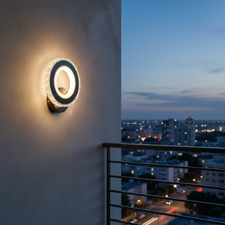 Kinkiet LED NOVA Rotonda, 16 W, czarny i stal nierdzewna, światło ciepłe/zimne/neutralne Kinkiety wewnętrzne Tytuł domyślny Alessandro Design
