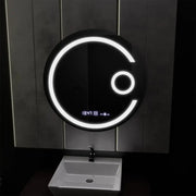 Okrągłe lustro LED, 60 cm, Visio MotionGlow Marcello, system usuwania zamglenia, zegar i termometr, lupa kosmetyczna, ściemniane lustra Marcello Domyślny tytuł Alessandro Design