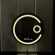 Okrągłe lustro LED, 60 cm, Visio MotionGlow Marcello, system usuwania zamglenia, zegar i termometr, lupa kosmetyczna, ściemniane lustra Marcello Domyślny tytuł Alessandro Design