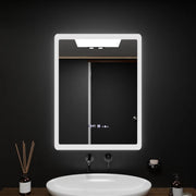 Prostokątne lustro LED, 60x80cm, czujnik ELANCEE MotionGlow Marcello, system odmgławiania, zegar i termometr, przyciemniane lustra Marcello Domyślny tytuł Alessandro Design