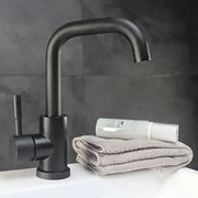 Bateria zlewozmywakowa z obrotową wylewką, czarna, stal nierdzewna SUS304, baterie łazienkowe LY008C Domyślny tytuł Alessandro Design
