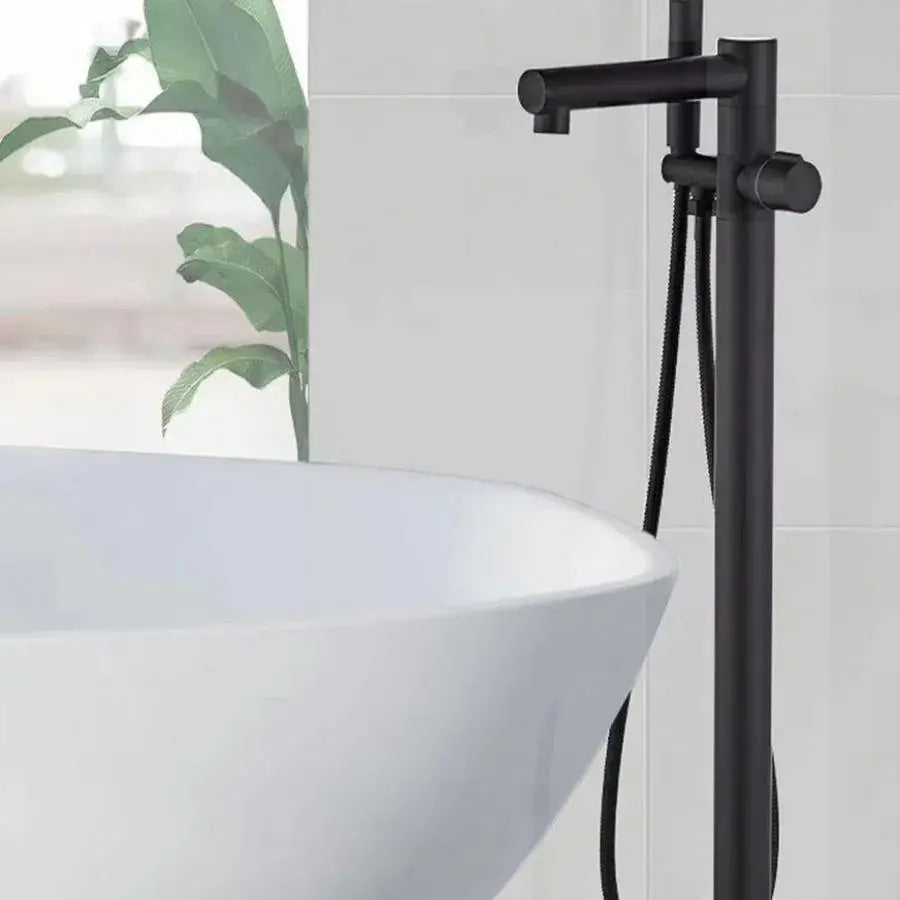 Bateria podłogowa, mosiądz sanitarny, czarny, CF2038 Baterie i kolumny prysznicowe Tytuł domyślny Alessandro Design