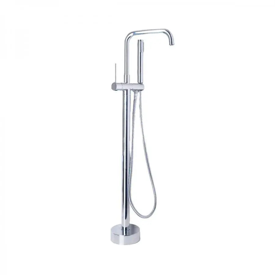 Bateria podłogowa ze strumieniem i wężem, mosiądz sanitarny, chrom, baterie CF2039 i kolumny prysznicowe Domyślny tytuł Alessandro Design