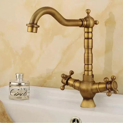 Bateria umywalkowa, mosiądz sanitarny, antyczne złoto, baterie łazienkowe OD01/D Domyślny tytuł Alessandro Design