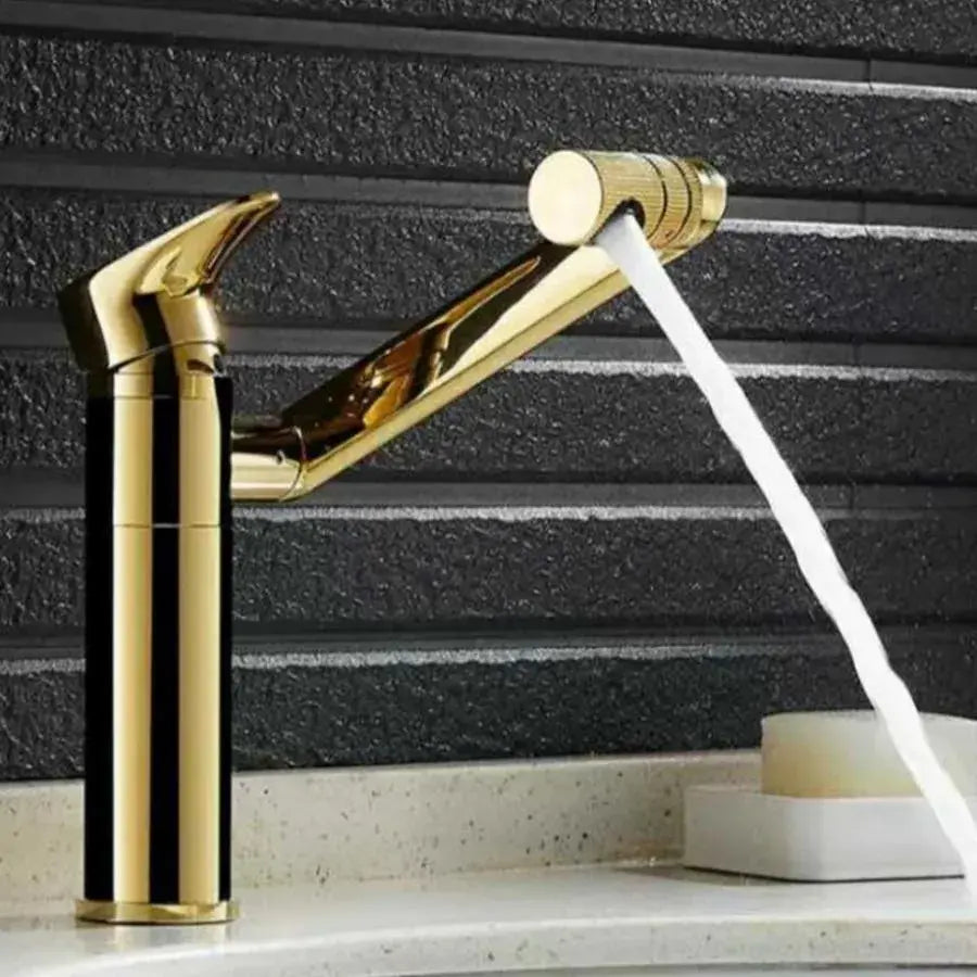 Bateria umywalkowa, mosiądz sanitarny, złoto, baterie łazienkowe CF101/A Domyślny tytuł Alessandro Design