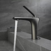 Bateria umywalkowa, mosiądz sanitarny, satynowy szary, 10007N Baterie łazienkowe Domyślny tytuł Alessandro Design