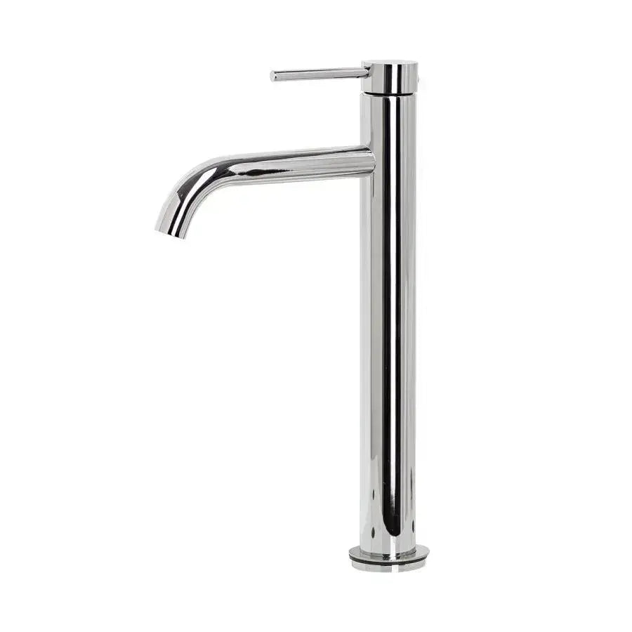 Wysoka jednouchwytowa bateria umywalkowa Głowica ceramiczna Mosiądz sanitarny Polerowany chrom W zestawie przyłącza i zestaw montażowy 7527 Baterie kuchenne Tytuł domyślny Alessandro Design