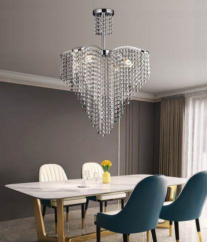 Kandelabr Kryształowy Ander 4xE14 Średnica 45cm Chromowany Kandelabr Kryształowy Domyślny Tytuł Alessandro Design