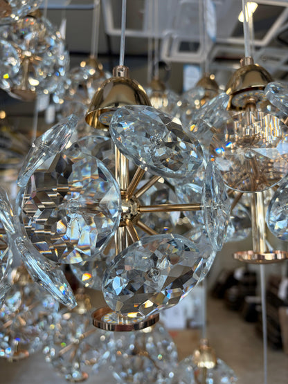 Żyrandol kryształowy LED KILKENNY Culmino, 144W, światło neutralne, średnica 60cm, złote nowoczesne żyrandole Domyślny tytuł Alessandro Design