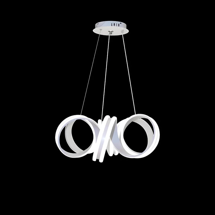 Zawieszany żyrandol LED z pilotem INFINITY TWIST 180W, falisty, światło zimne/ciepłe/neutralne, możliwość przyciemniania, biały, regulacja wysokości Nowoczesne żyrandole Tytuł domyślny Alessandro Design