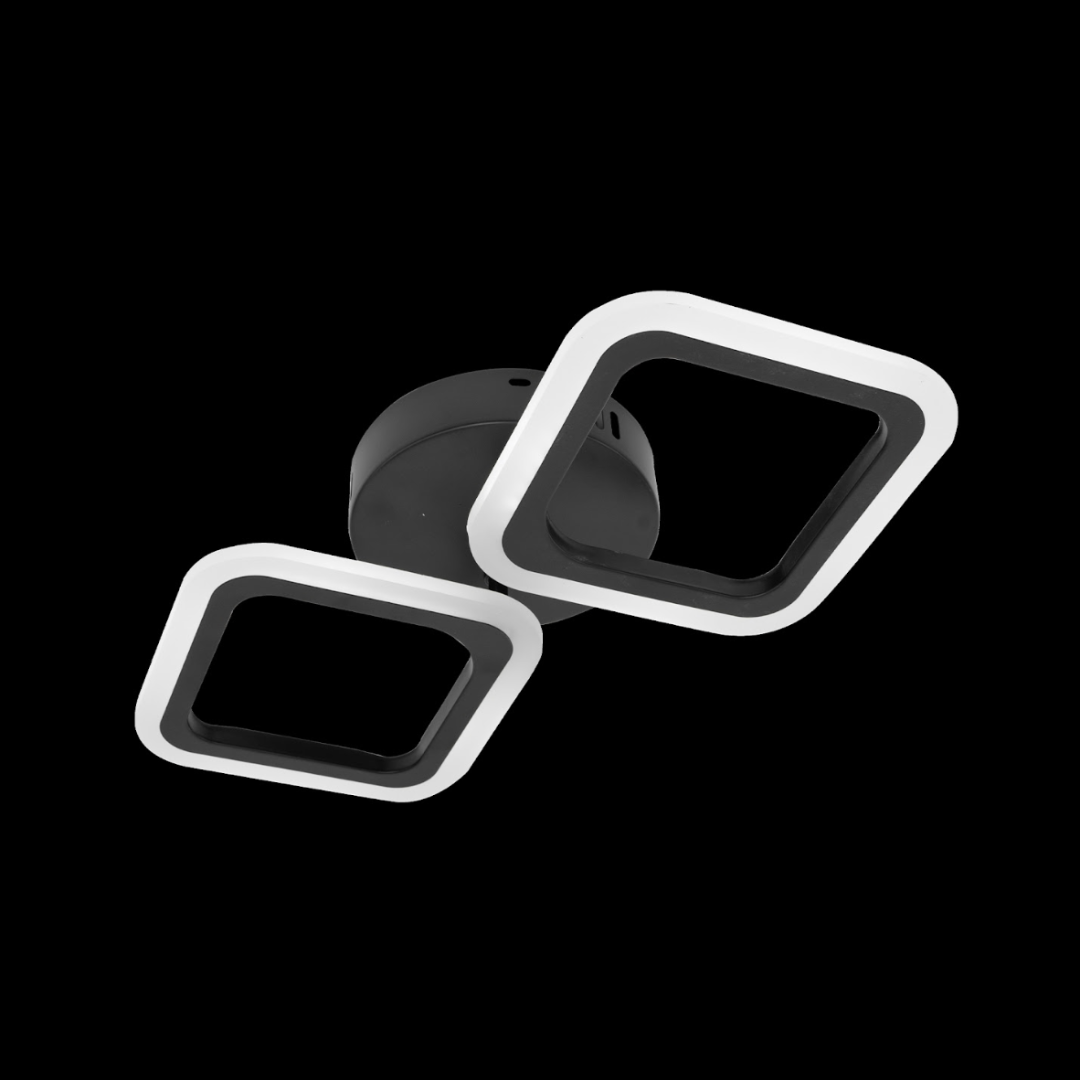 Żyrandol LED PULSARIS 27W, 2 kwadraty, światło zimne/ciepłe/neutralne, czarne żyrandole LED Domyślny tytuł Alessandro Design