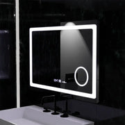 Prostokątne lustro LED, 90x60 cm, Souverain MotionGlow Marcello, system usuwania zamglenia, zegar i termometr, lupa kosmetyczna, przyciemniane lustra Marcello Domyślny tytuł Alessandro Design