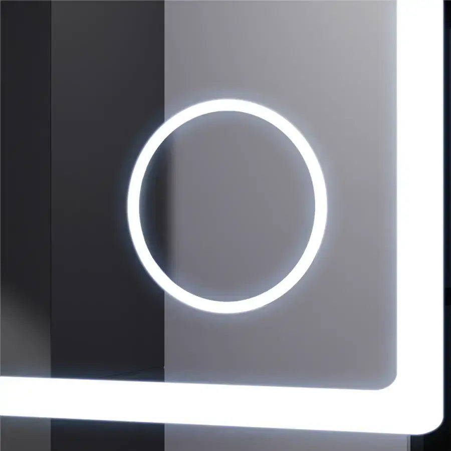 Prostokątne lustro LED, 90x60 cm, Souverain MotionGlow Marcello, system usuwania zamglenia, zegar i termometr, lupa kosmetyczna, przyciemniane lustra Marcello Domyślny tytuł Alessandro Design